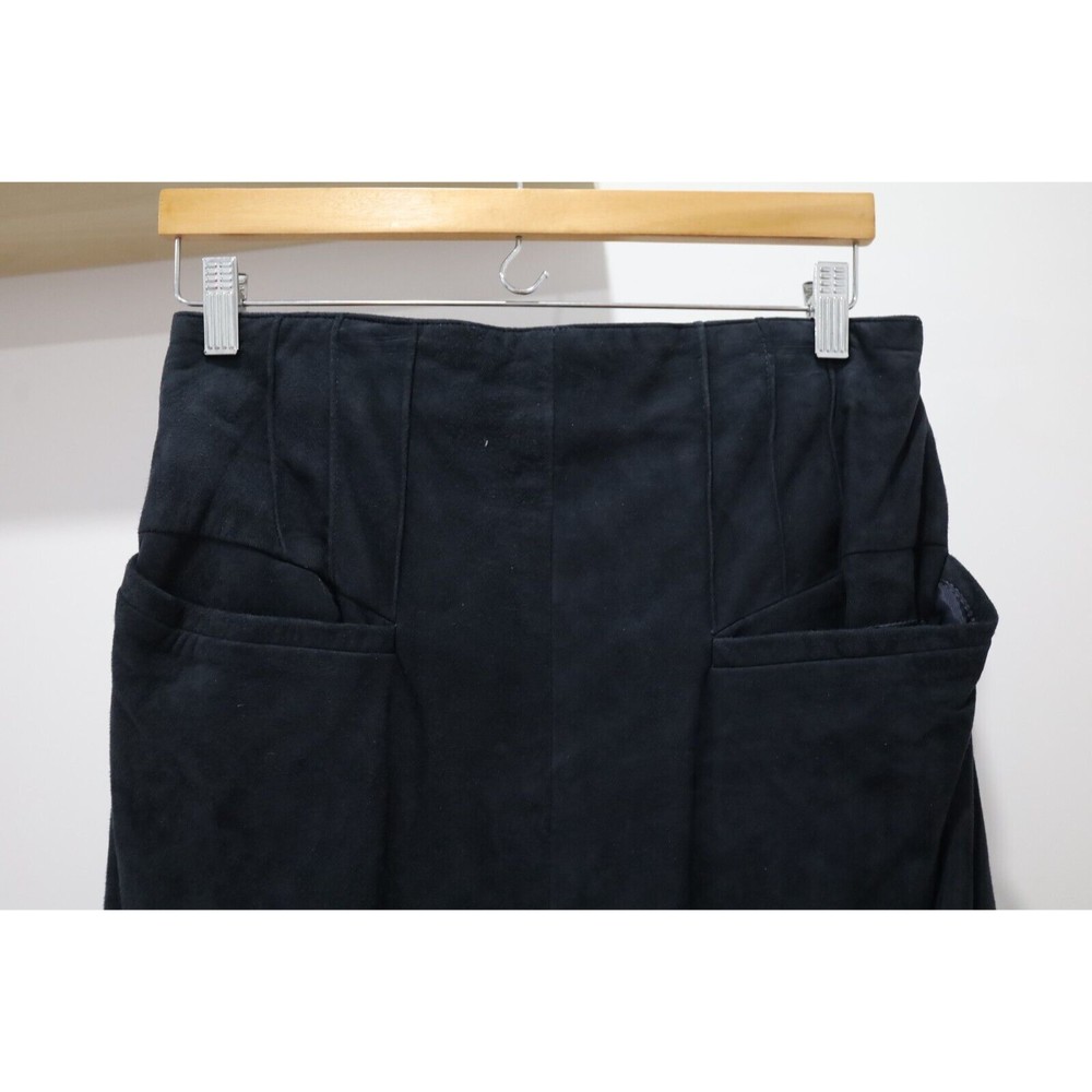 NWT Vakko Womens Size 12 Skirt Blue Suede Knee Length Vintage Academia 90s Y2K - Picture 2 of 7